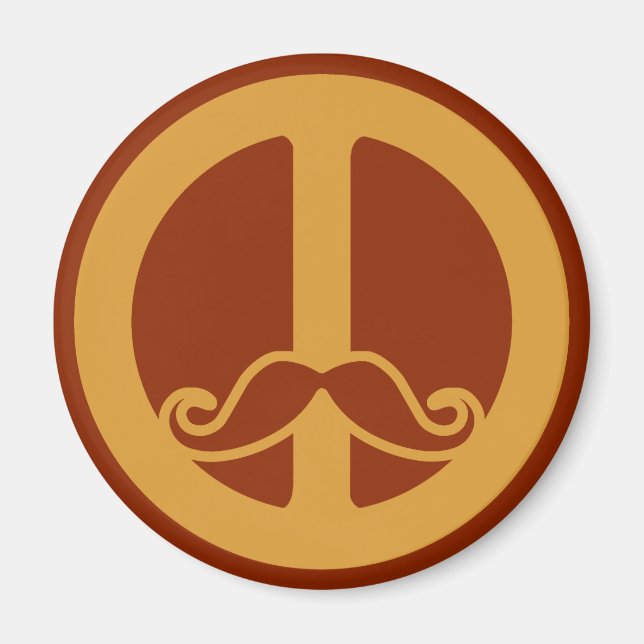 Peace Stache magnet (Framsidan)