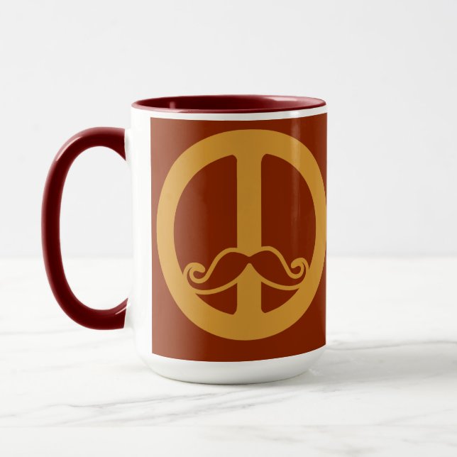 Peace Stache mugg - välj stil (Vänster)