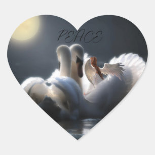 PEACE STICKER HJÄRTFORMAT KLISTERMÄRKE