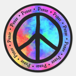Peace Sticker Runt Klistermärke