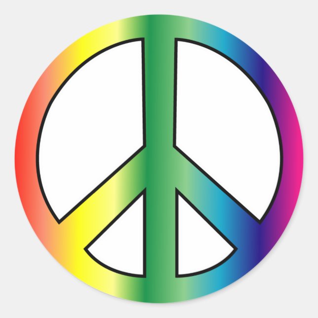 Peace Sticker Runt Klistermärke (Framsida)