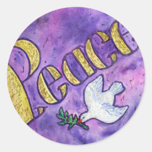 Peace Sticker Runt Klistermärke