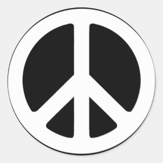 Peace Sticker Runt Klistermärke