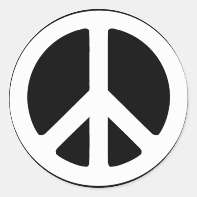 Peace Sticker Runt Klistermärke (Framsida)