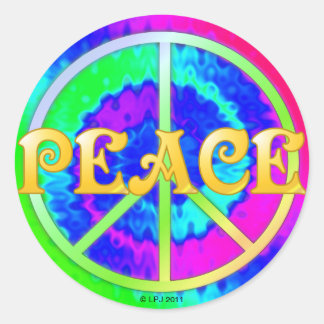 Peace Stickers Runt Klistermärke
