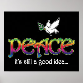 Peace still A Bra Idea - White Dove Olive Gren Poster