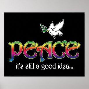 Peace still A Bra Idea - White Dove Olive Gren Poster