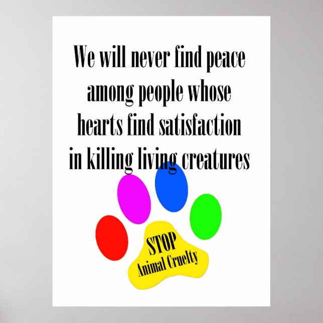 Peace STOP ANIMAL CRUELTY Poster (Framsidan)