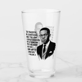 Peace & Strength – Malcolm X Inspirational Quote Glaskopp