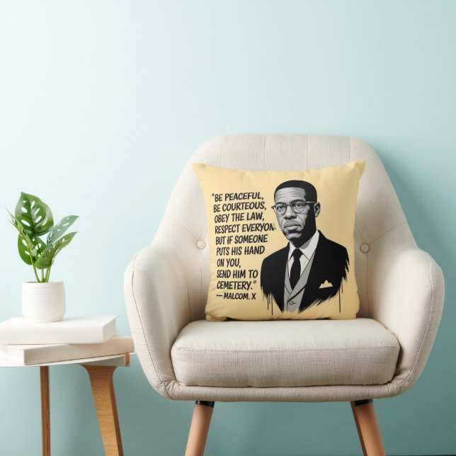 Peace & Strength – Malcolm X Inspirational Quote  Kudde (Stol)