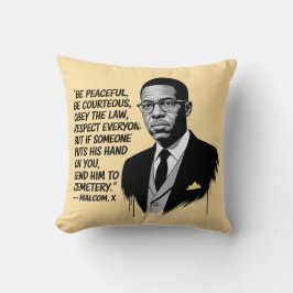 Peace & Strength – Malcolm X Inspirational Quote Kudde