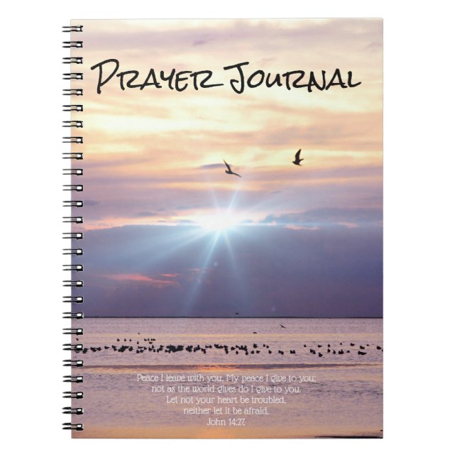 Peace Sunset Ocean Prayer Journal Anteckningsbok (Framsidan)