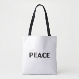 "Peace" svart, vit tote Bag Tygkasse