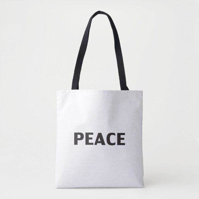 "Peace" svart, vit tote Bag Tygkasse (Framsida)