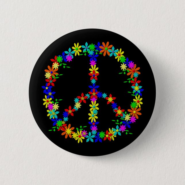 Peace Symbol Flower Power Knapp (Framsida)