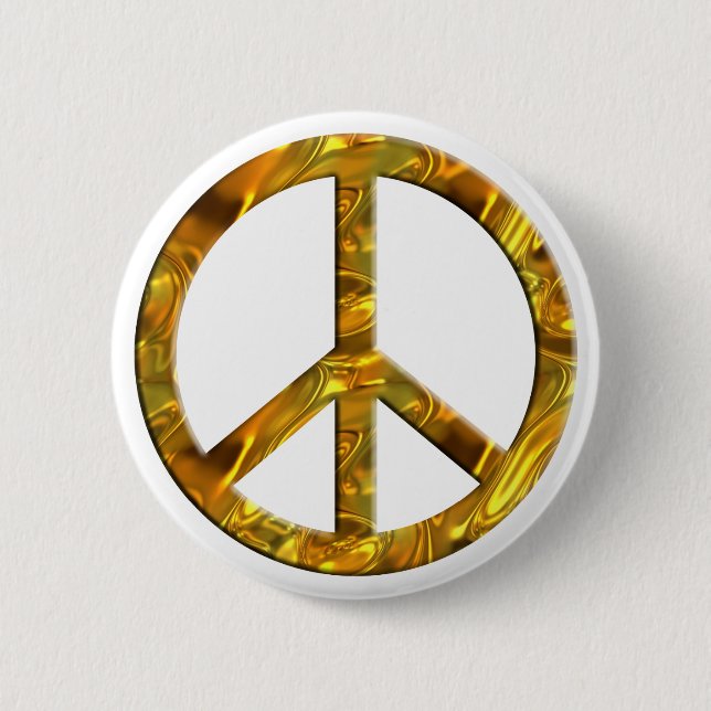 Peace-symbol - GULD Knapp (Framsida)