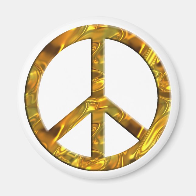 Peace-symbol - GULD Magnet (Framsidan)