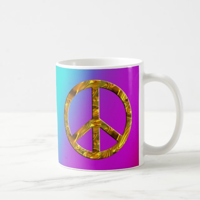 Peace-symbol - GULD och SILVER Kaffemugg (Höger)