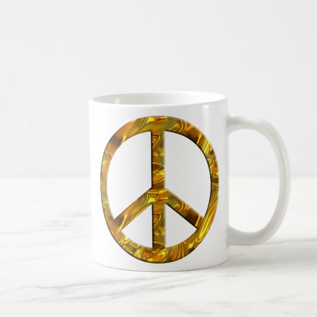 Peace-symbol - GULD och SILVER Kaffemugg (Höger)
