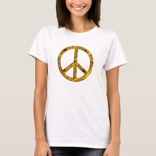 Peace-symbol - GULD Tee Shirt