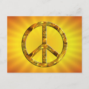 Peace-symbol - GULD Vykort