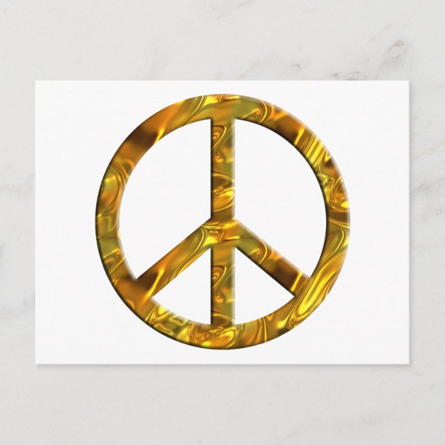 Peace-symbol - GULD Vykort (Framsida)