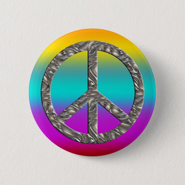 Peace-symbol - SILVER Knapp (Framsida)
