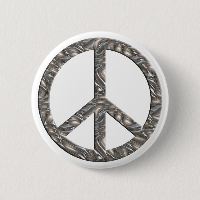 Peace-symbol - SILVER Knapp (Framsida)