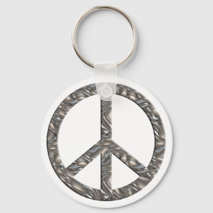 Peace-symbol - SILVER Nyckelring