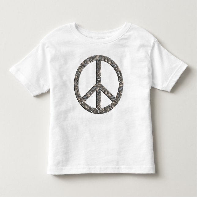 Peace-symbol - SILVER Tee Shirt (Framsida)
