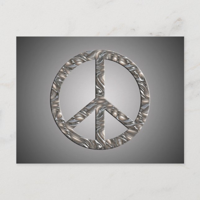 Peace-symbol - SILVER Vykort (Framsida)