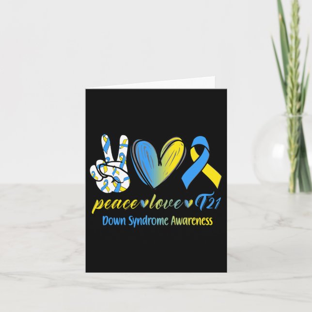 Peace T21 Down Syndrome Awareness S Kort (Framsida)