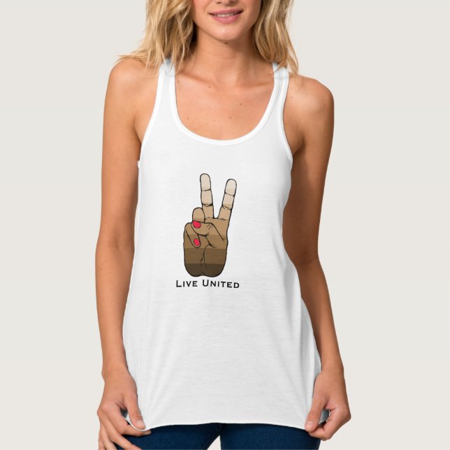 Peace Tank Red Linne Med Racerback (Framsida)
