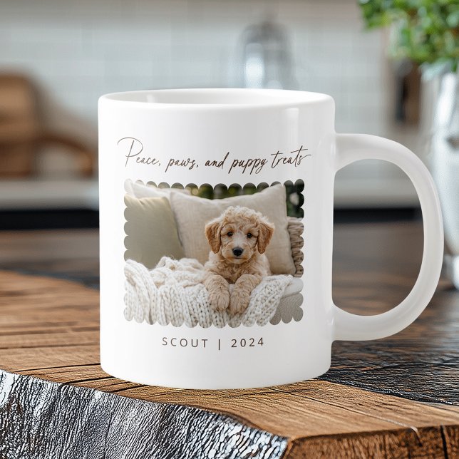 Peace Tassar Puppy Treats Pet Hund Photo Jumbo Mugg (Shown on a Jumbo mug)