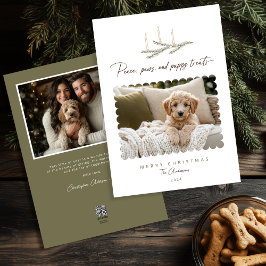Peace Tassar Puppy Treats Rustic Botanical Photo H Julkort