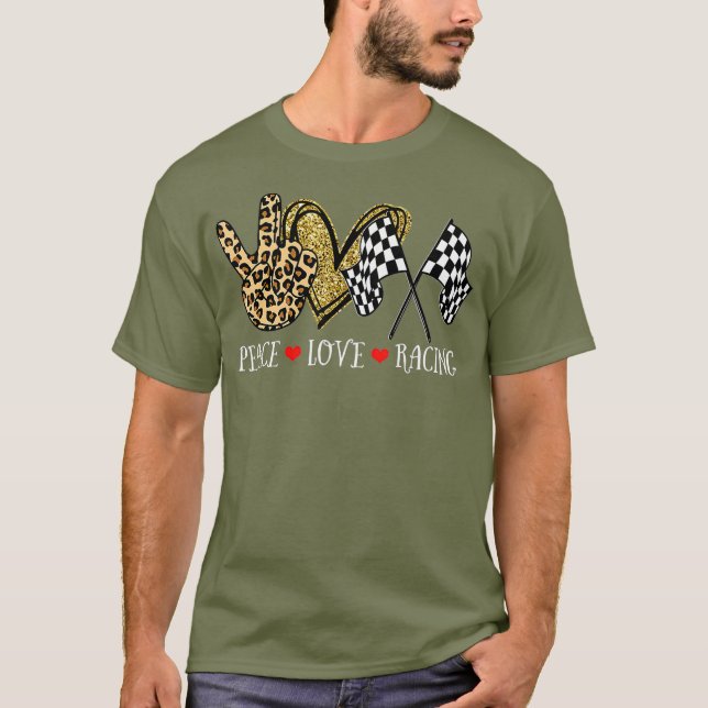 Peace Tävla Leopard Tävla Älskare T Shirt (Framsida)
