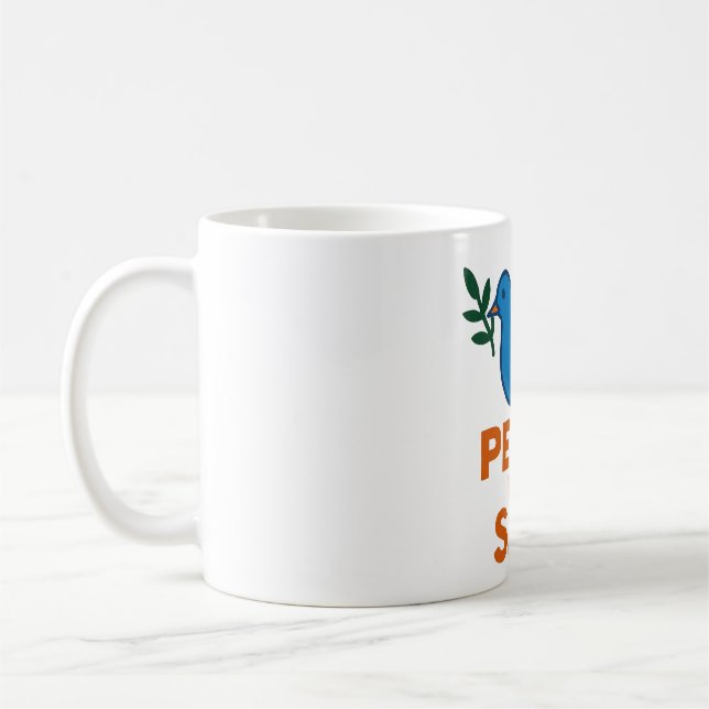 Peace Themed Coffe Mug ,Traveller Mug Kaffemugg (Vänster)