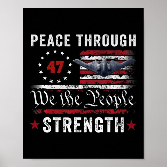 Peace Through Strength Trump Operation Midnight Ha Poster (Framsidan)