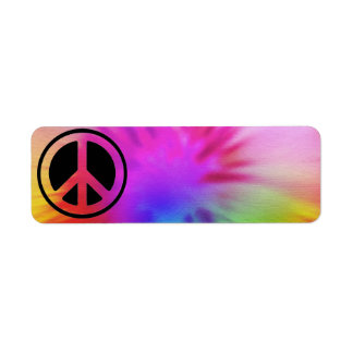 Peace Tie Dye Label Returadress Etikett