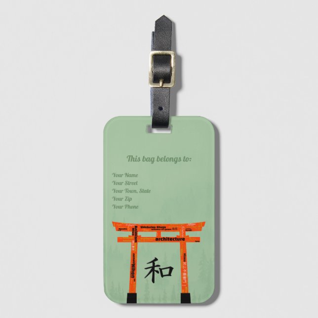 Peace Torii (på vermiljoner) Bagagebricka (Framsida vertikal)