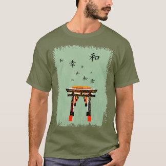 Peace Torii (på vermiljoner, svart, vit och guld) T Shirt