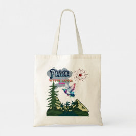 Peace Tote Bag - minimal inspirationell Carryall Tygkasse