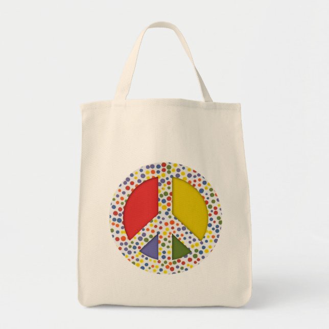 Peace Tote Bag Tygkasse (Framsidan)
