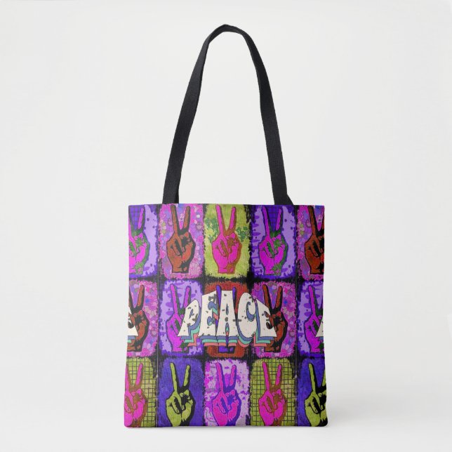 Peace Tote Bag Tygkasse (Framsida)