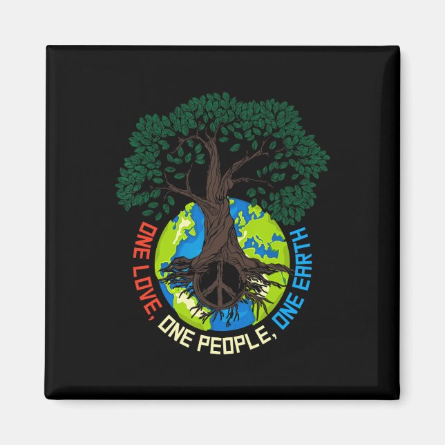 Peace Träd Kärlek - Miljöskyddsområdet D Magnet (Framsidan)