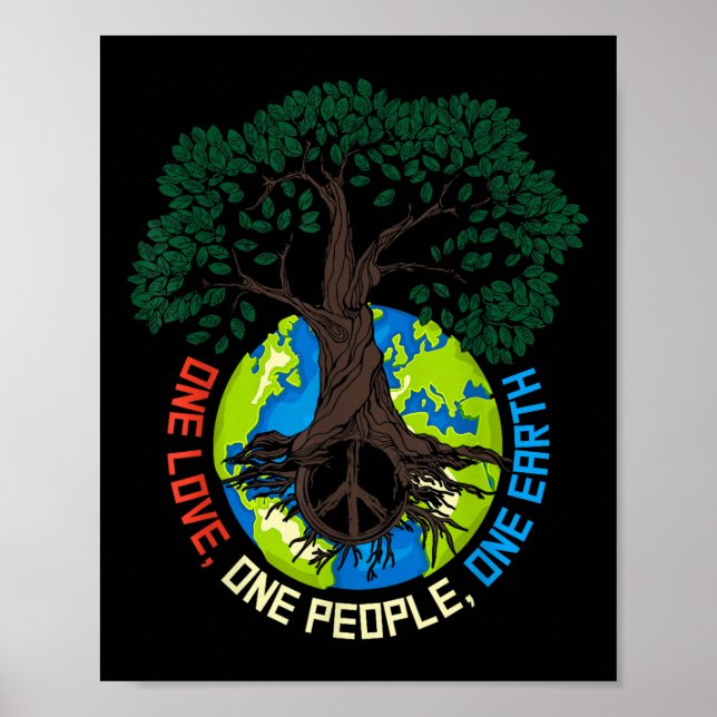 Peace Träd Kärlek - Miljöskyddsområdet D Poster (Framsidan)