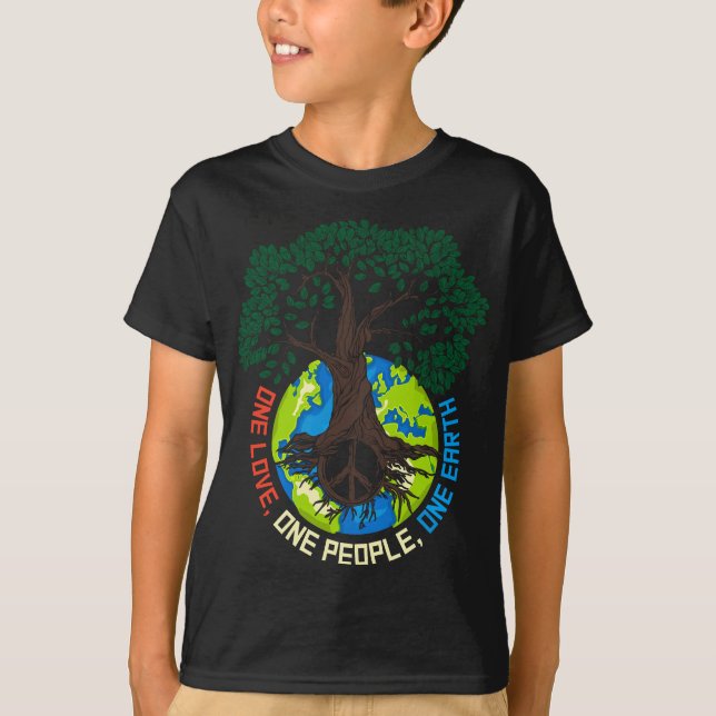 Peace Träd Kärlek - Miljöskyddsområdet D T Shirt (Framsida)