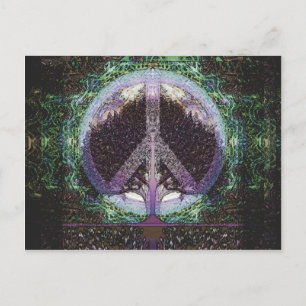 Peace Träd Mandala Heart Vykort