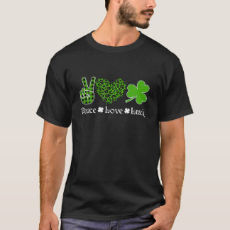 Peace Tur Peace Heart Shamrock St Patrick's T Shirt