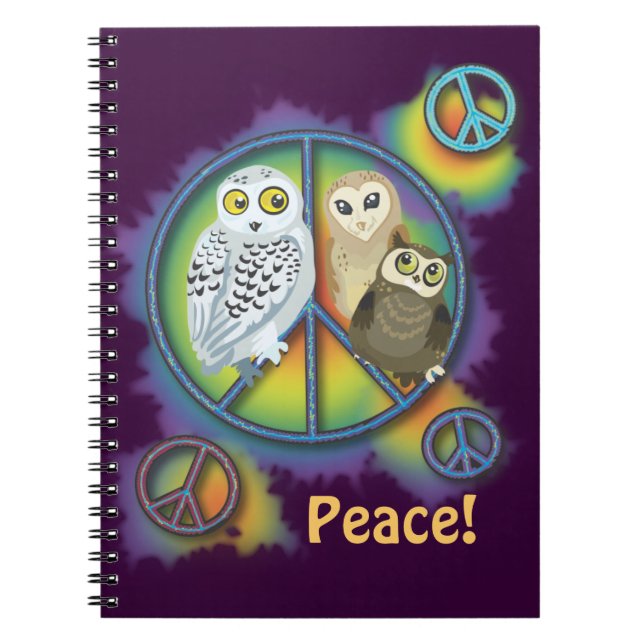 Peace Uggla~bärbar dator Anteckningsbok (Framsidan)